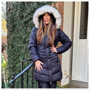 Most Fabulous warm Hooded Faux Fur Long Puffer Jacket